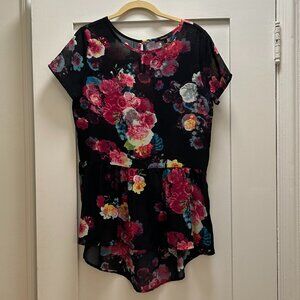 Forever 21 - Sheer Floral Pattern Babydoll Tunic